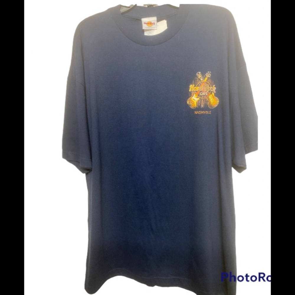 HARD ROCK CAFE Nashville Triple GuitarNavy Tee.Save The Planet Hard Rock Cafe 2X